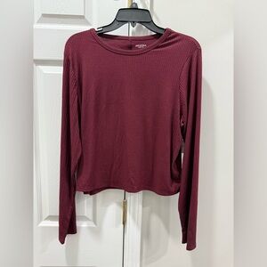 Arizona Jean Company Women's Deep Red Long Sleeve Tee Size XXL